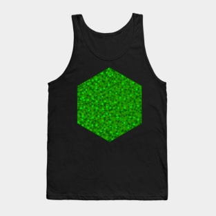 isometric green triangles in hexagon Tank Top